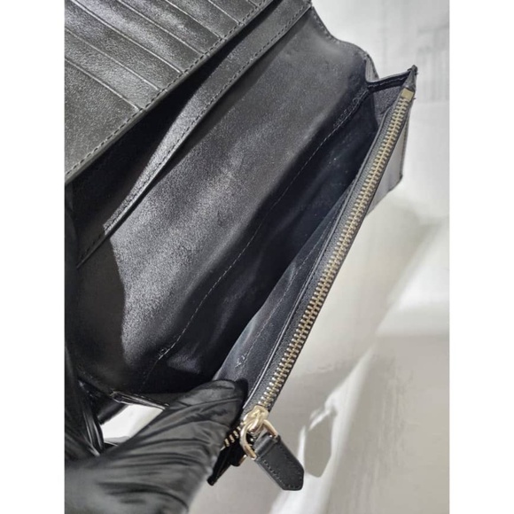 Authentic Burberry Cavendish Bi-Fold Long Wallet Navy Blue/Black - Picture 12 of 13